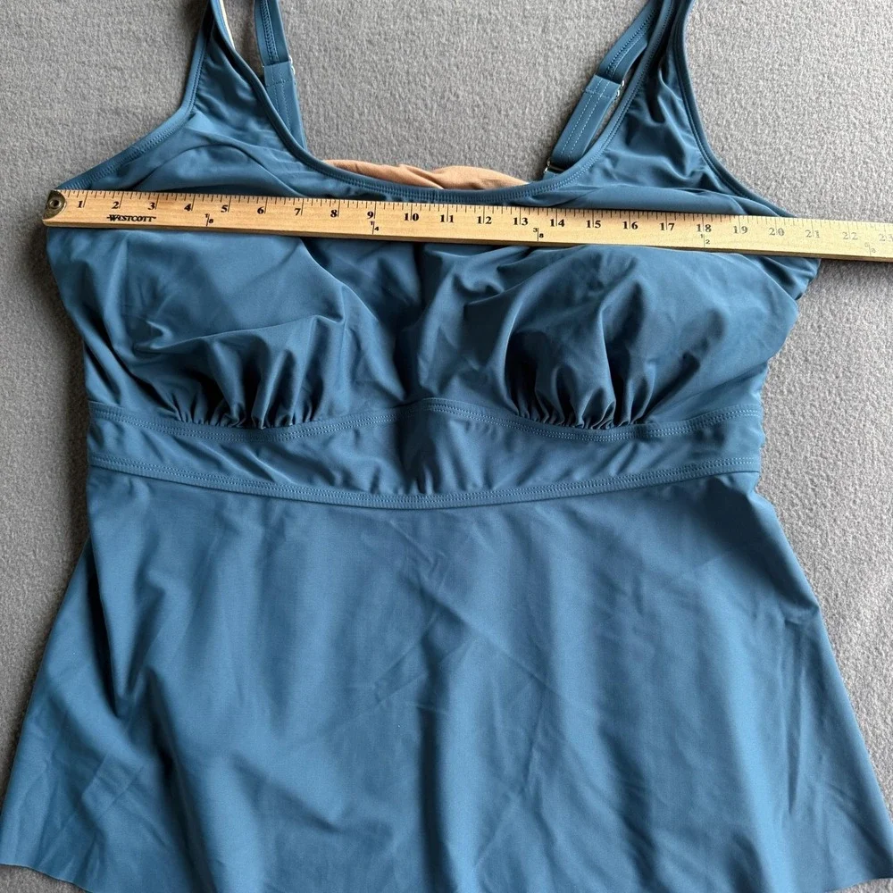 Shapermint Tankini Swim Top Womens 4XL Blue Adjustable Strap Wire Free Lined NWT